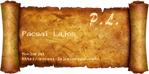 Pacsai Lajos névjegykártya
